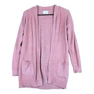 Bobbie Brooks Womens Sweater Pink Cardigan Soft Knitted Comfort Warmth Small